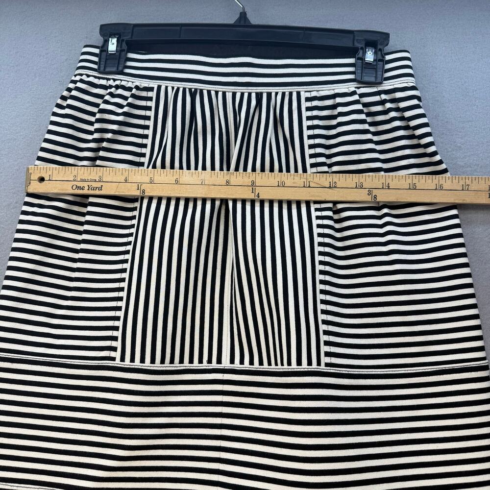 Madewell Women's Skirt Women's 2 Black White Striped Ponte Swivel Mini Preppy - Picture 7 of 9